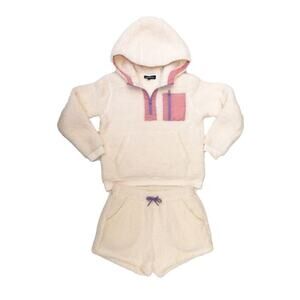 Freshman Girls Fleece Hoodie & Short Set In Jet‎ Stream Medium MSRP $50
